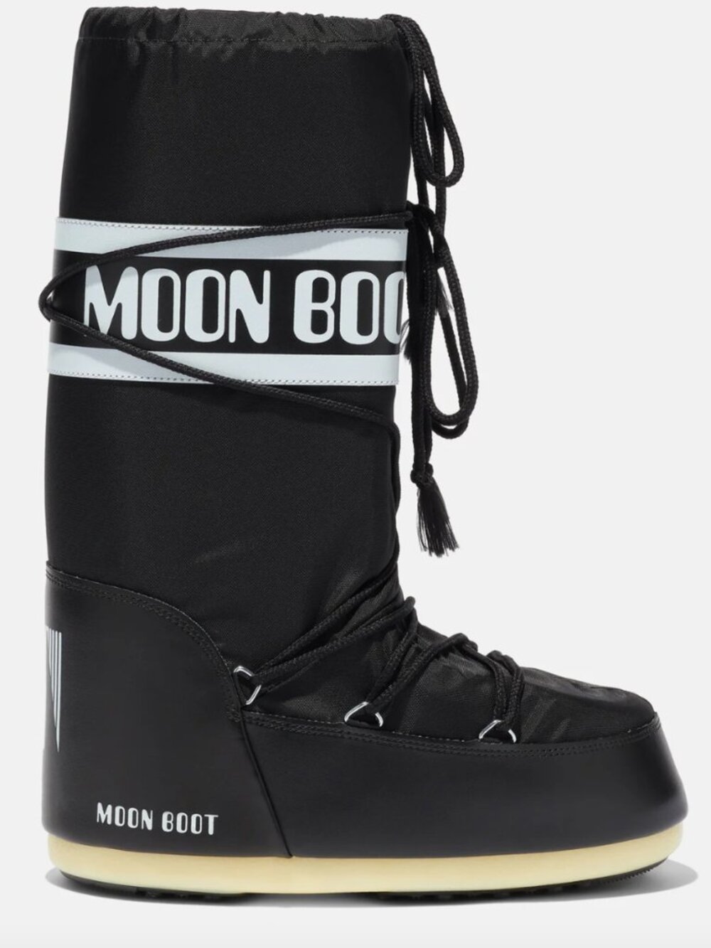 Moon Boot Black and Cream Classic Low Men's Snow Boots